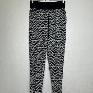 A.L.C. ALC Black White Chevron Stripes Print Silk Pants Size 2